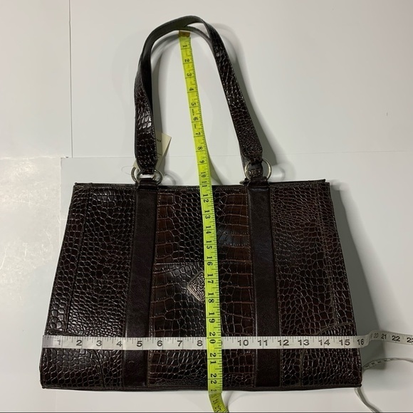 Coldwater Creek New With Tags Juliana Croco Brown Tote - Picture 8 of 10